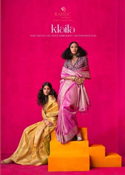 RAJTEX KLAILA 400001 TO 400006 DESIGNER PURE ZARI TISSUE HANDLOOM SILK SAREE WHOLESALER IN INDIA